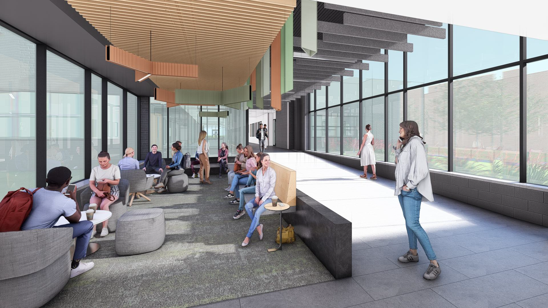 Rendering of the interior of the packaging building renovation